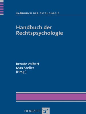 cover image of Handbuch der Rechtspsychologie